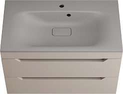 Style Line Тумба с кварцевой раковиной жасмин Остин 80 подвесная серый шелк – фотография-1